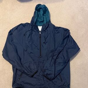 Helly Hansen Navy Windbreaker with Teal Hood
